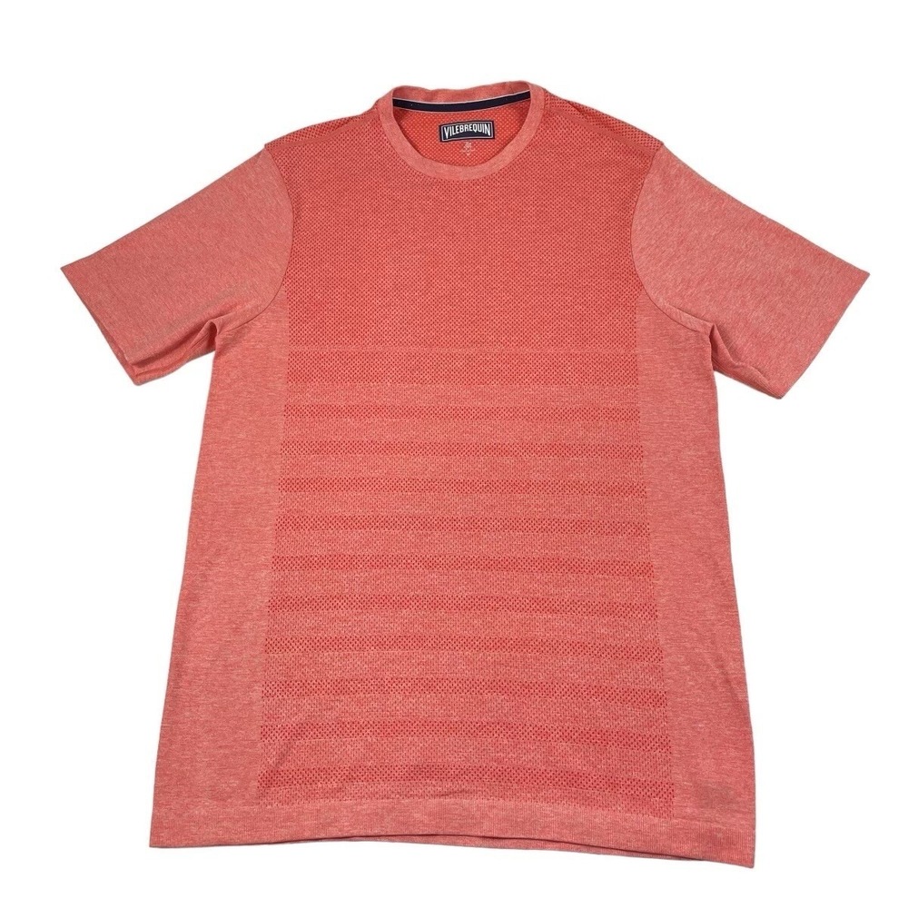 Vilebrequin Salmon Pink Performance Short Sleeve Shirt Mens Medium 00.003.317.